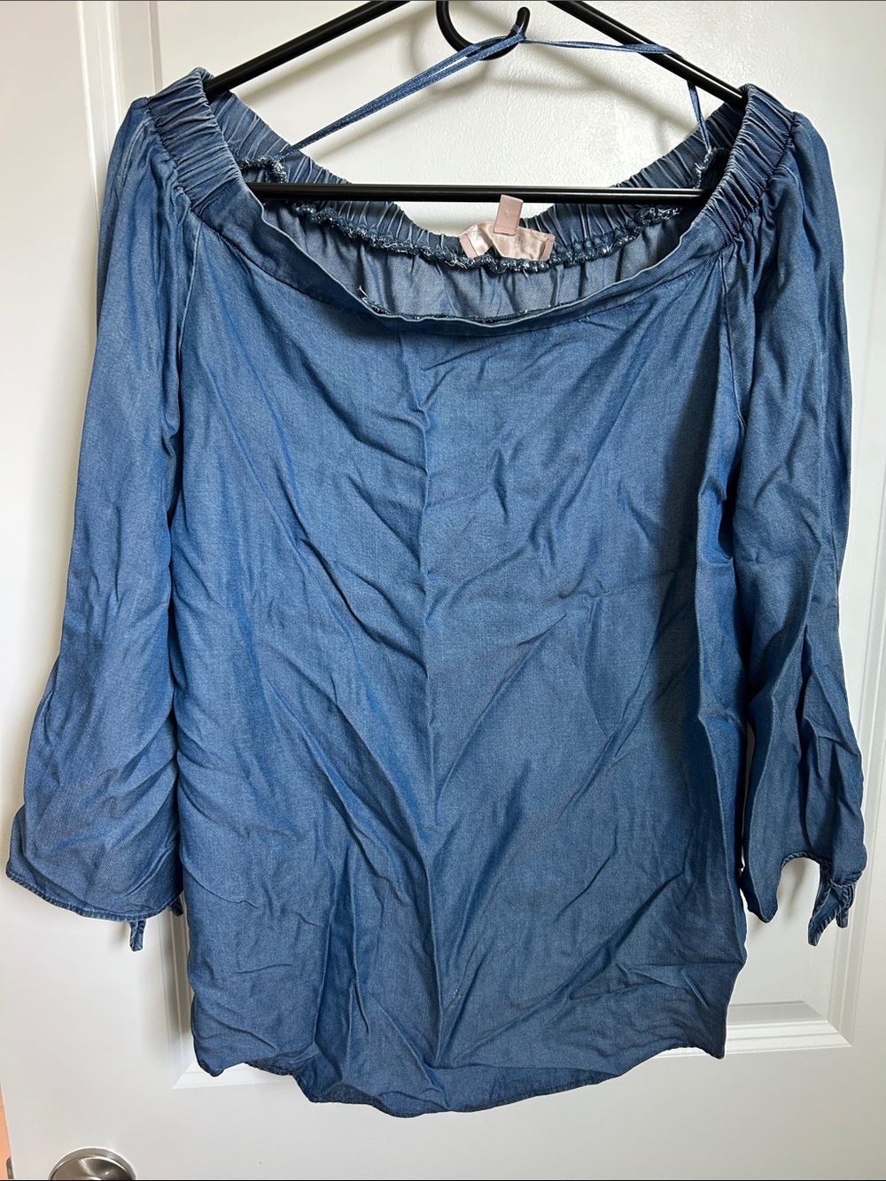 Philosophy Steel Blue Off-Shoulder Blouse